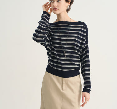 Structured Cotton Blend A-Line Skirt