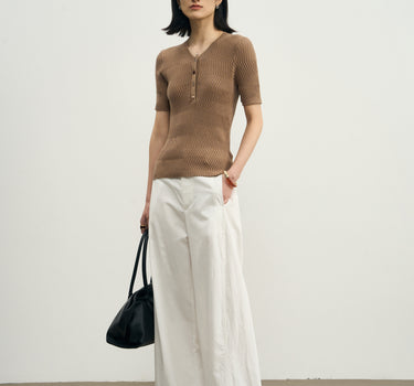 Adjustable Belt Knit Top for Women