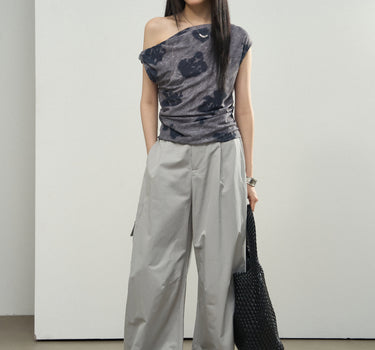 Off-the-Shoulder Ombre Print Blouse