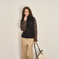 Retro Wool Blend Patchwork Sweater for Fall