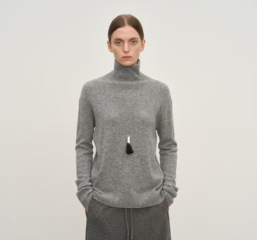 High-Neck Wool Layering Sweater for Winter