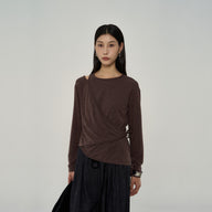 Cross-Strap Design Slimming Knit Pullover