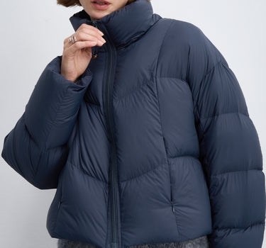 Women’s Cropped Down Jacket with High Collar