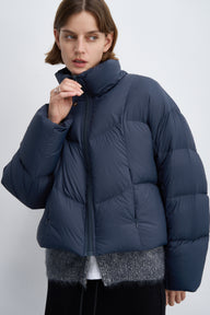 Women’s Cropped Down Jacket with High Collar