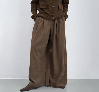 Relaxed-Fit Pleated Wide-Leg Pants