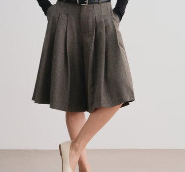 High-Rise Wool Blend Skirt Pants