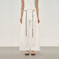Chic Braided Belt Wide Trousers