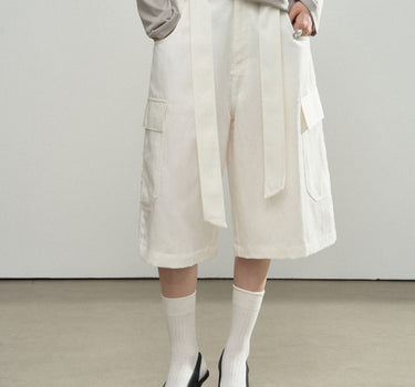 Minimalist Off-White Summer Shorts