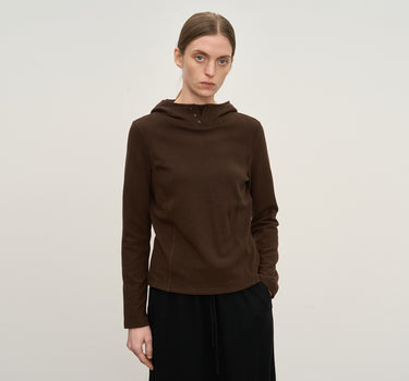 Cozy Brushed Fabric Cropped Hoodie