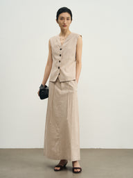 Relaxed Artistic Vest Set for Work & Leisure