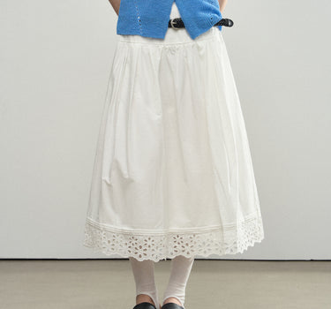 High-Waisted A-Line Lace Skirt