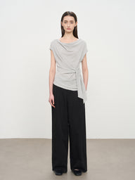 Double-Pleated Wide-Leg Trousers