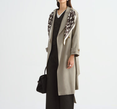 Women’s Geometric Patchwork Trench Coat