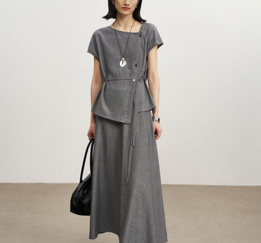 Drawstring Waist Asymmetrical Outfit