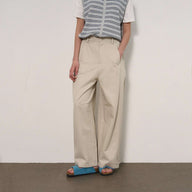 Soft Cotton-Blend Casual Trousers with Relaxed Fit