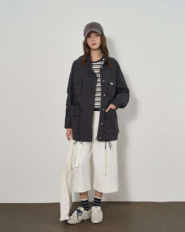 Workwear-Inspired Casual Jacket with Utility Pockets