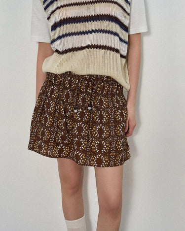 Vintage Floral Pleated Skirt for Spring and Summer