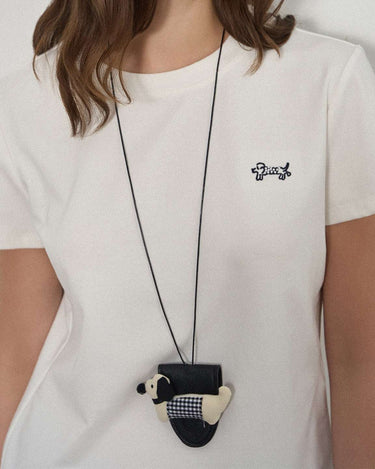 Charming Puppy Embroidered T-Shirt for Everyday Style