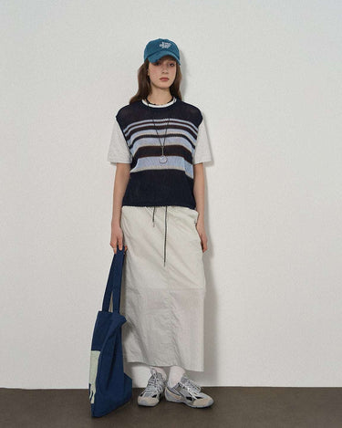 Patchwork Knit with Vintage Stripe Design