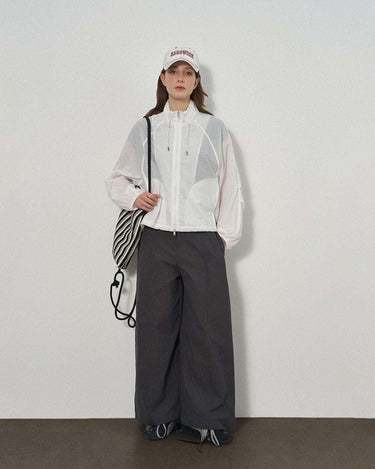 Split Stand Collar Jacket with Lightweight Sun Protection