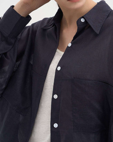 Breathable Ramie Blend Button Shirt