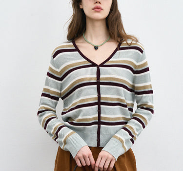 Minimalist Vintage Striped Women’s Cardigan