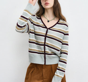Minimalist Vintage Striped Women’s Cardigan