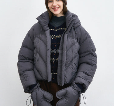 Stand Collar Hooded Down Jacket for Effortless Winter Style