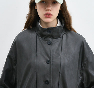 Timeless Drop-Shoulder Leather Jacket for Everyday Wear