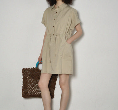 Retro Workwear-Inspired Shirt Dress for Women