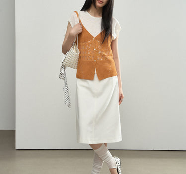 Openwork Spaghetti-Strap Sweater Set