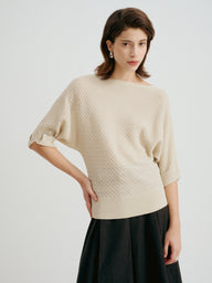 Off-Shoulder Batwing Sleeve Sweater