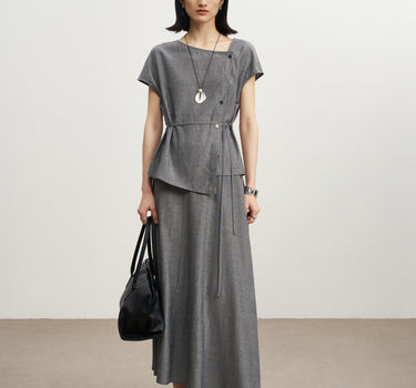 Drawstring Waist Asymmetrical Outfit