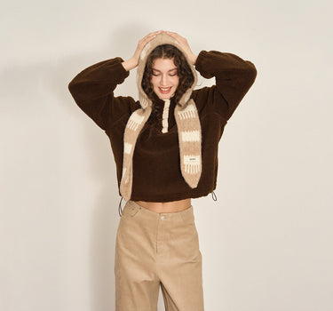 Stand Collar Snap-Button Sweatshirt