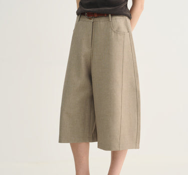 Structured Slimming Cropped Pants with Pockets