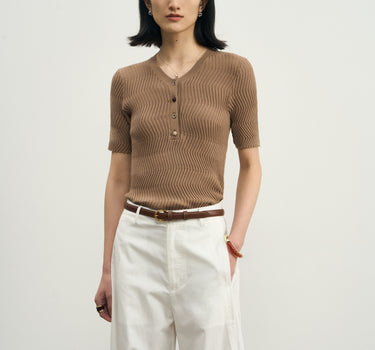 Adjustable Belt Knit Top for Women