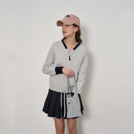 Hooded Crewneck Double-Zip Sweater