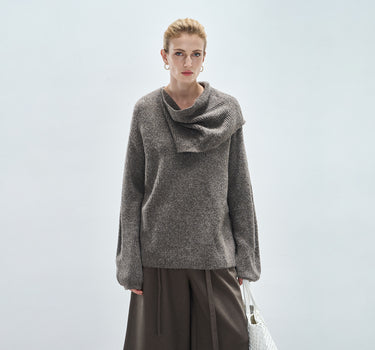 Elegant Dropped-Shoulder Knit Pullover