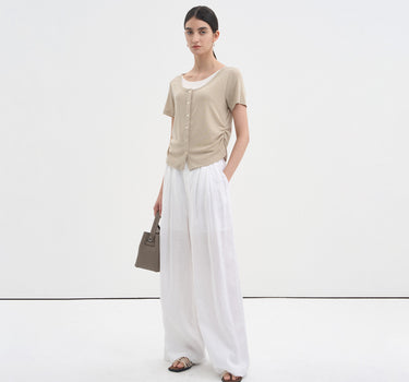 Elegant Faux Two-Piece Layered Knit Top