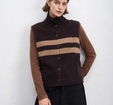Vintage Merino Wool Striped Sweater Vest