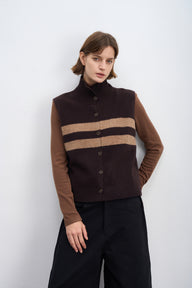Vintage Merino Wool Striped Sweater Vest
