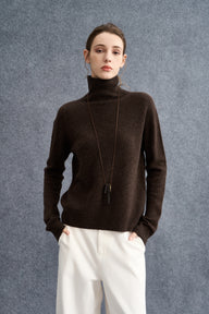 Classic Wool High-Collar Long-Sleeve Top