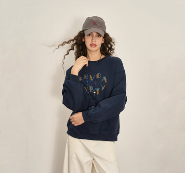 Fall Winter Retro Letter Pullover Sweatshirt