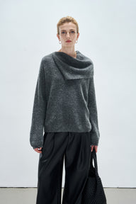 Elegant Dropped-Shoulder Knit Pullover