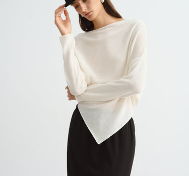 Dropped Shoulder Asymmetrical Sweater