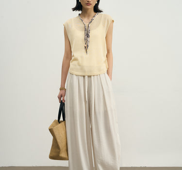 Pleated Front Casual Pants