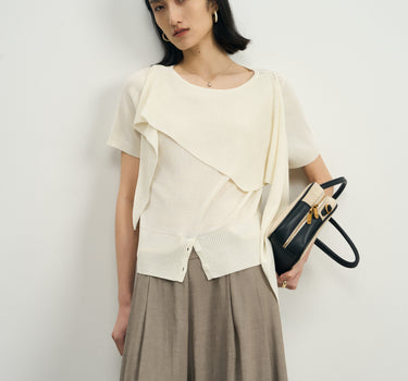 Short-Sleeve Wrap-Style Top