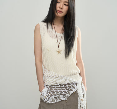 Breezy Summer Tank Top with Starfish Accents