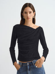Figure-Hugging Waist-Cinched Blouse