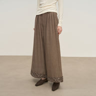 Chic Turned-Up Hem Wool-Blend Pants